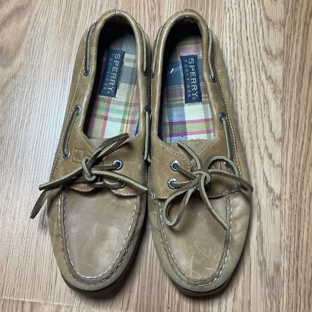 Sperry Top-Sider Authentic Original Tan Leather Boat Shoes Women 8 M 9155240